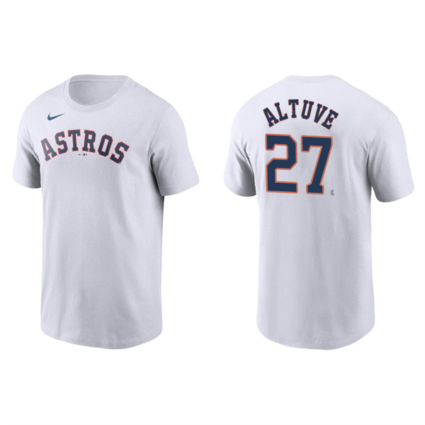 Men's Houston Astros Jose Altuve White Name & Number Nike T-Shirt