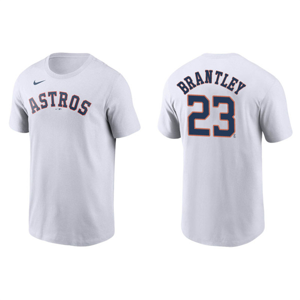 Men's Houston Astros Michael Brantley White Name & Number Nike T-Shirt