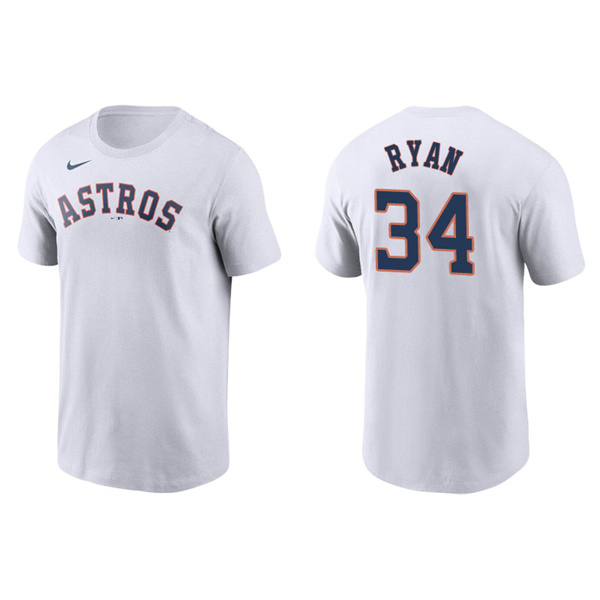 Men's Houston Astros Nolan Ryan White Name & Number Nike T-Shirt