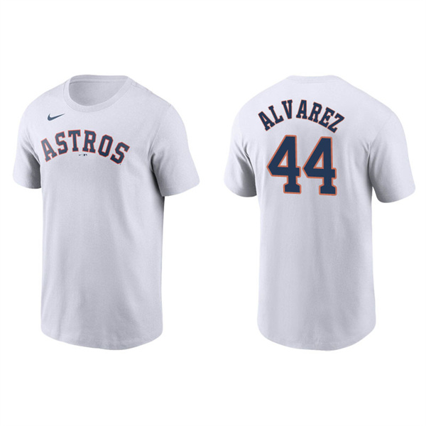 Men's Houston Astros Yordan Alvarez White Name & Number Nike T-Shirt