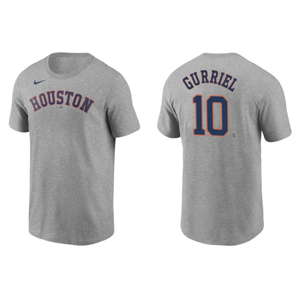 Men's Houston Astros Yuli Gurriel Gray Name & Number Nike T-Shirt