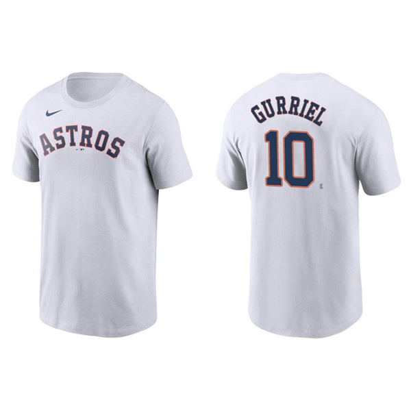 Men's Houston Astros Yuli Gurriel White Name & Number Nike T-Shirt