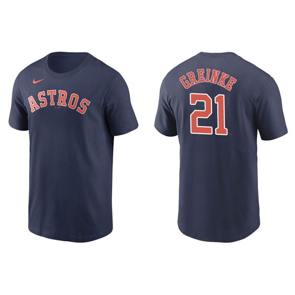 Men's Houston Astros Zack Greinke Navy Name & Number Nike T-Shirt
