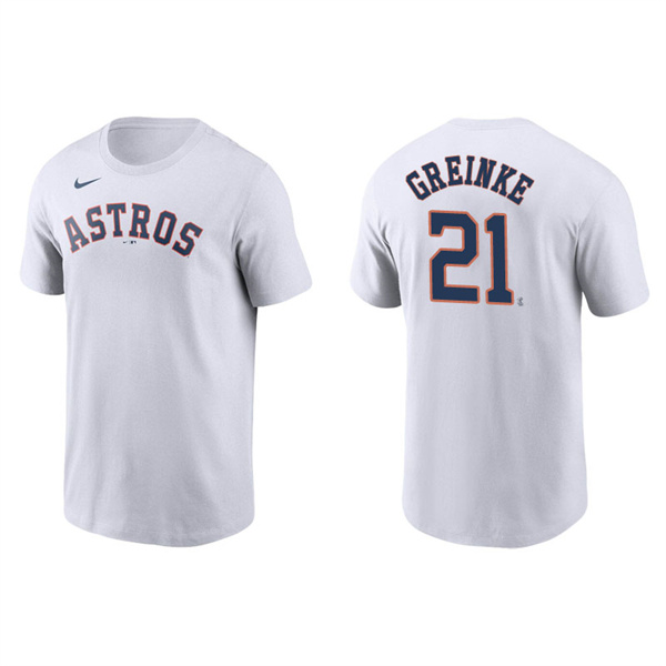 Men's Houston Astros Zack Greinke White Name & Number Nike T-Shirt