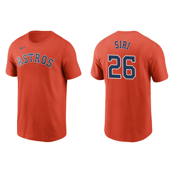 Men's Jose Siri Houston Astros Orange Name & Number Nike T-Shirt