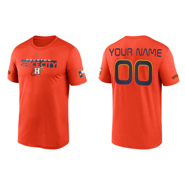 Men's Houston Astros Custom Orange 2022 City Connect Legend T-Shirt