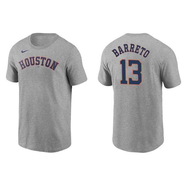 Men's Houston Astros Franklin Barreto Gray Name & Number Nike T-Shirt
