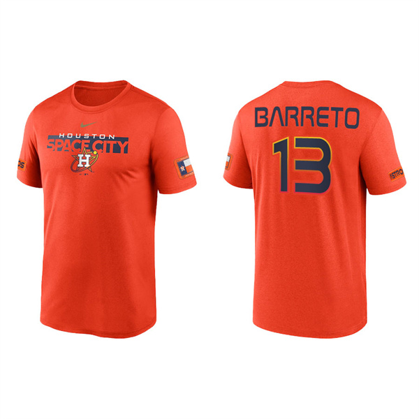 Men's Houston Astros Franklin Barreto Orange 2022 City Connect Legend T-Shirt