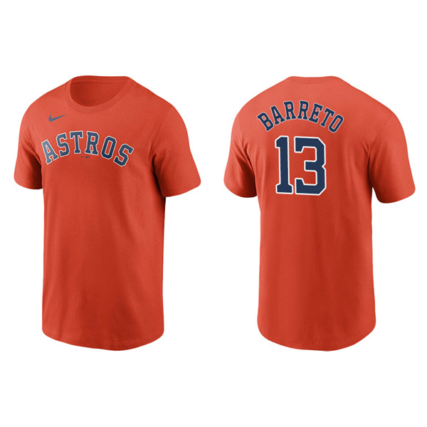 Men's Houston Astros Franklin Barreto Orange Name & Number Nike T-Shirt