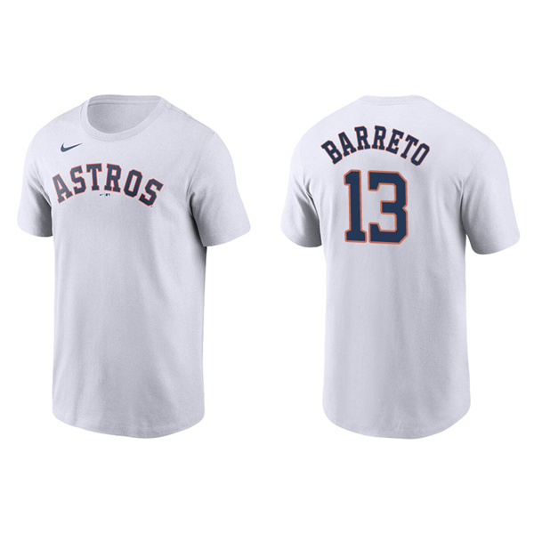 Men's Houston Astros Franklin Barreto White Name & Number Nike T-Shirt