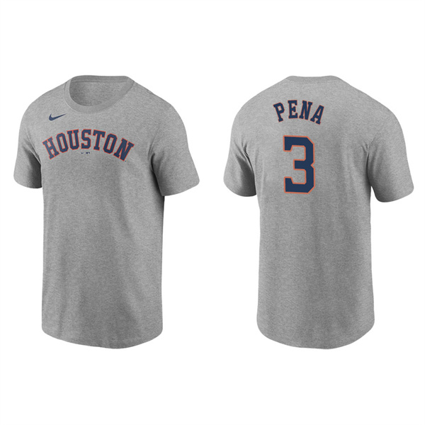 Men's Houston Astros Jeremy Pena Gray Name & Number Nike T-Shirt