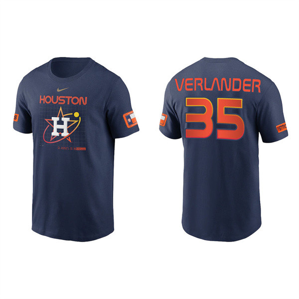 Men's Houston Astros Justin Verlander Navy 2022 City Connect Velocity T-Shirt