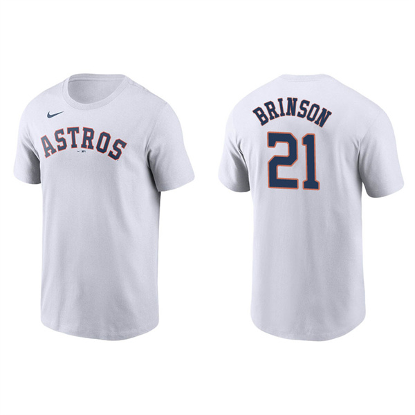Men's Houston Astros Lewis Brinson White Name & Number Nike T-Shirt