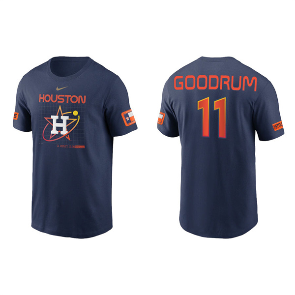 Men's Houston Astros Niko Goodrum Navy 2022 City Connect Velocity T-Shirt