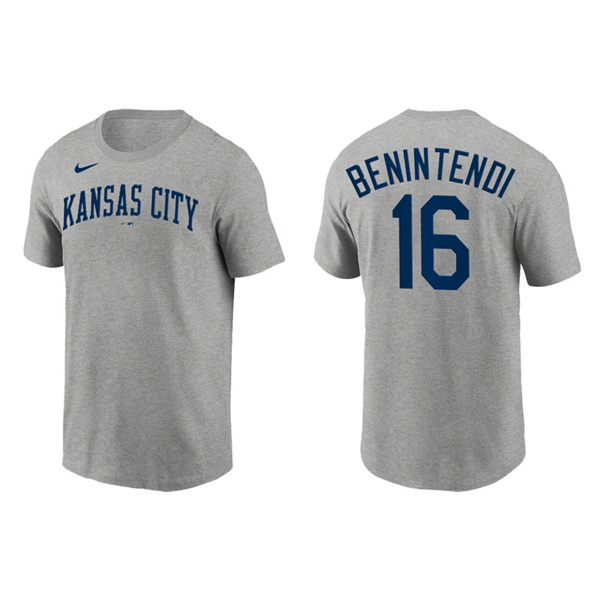 Andrew Benintendi Men's Kansas City Royals Nike Gray Team Wordmark T-Shirt