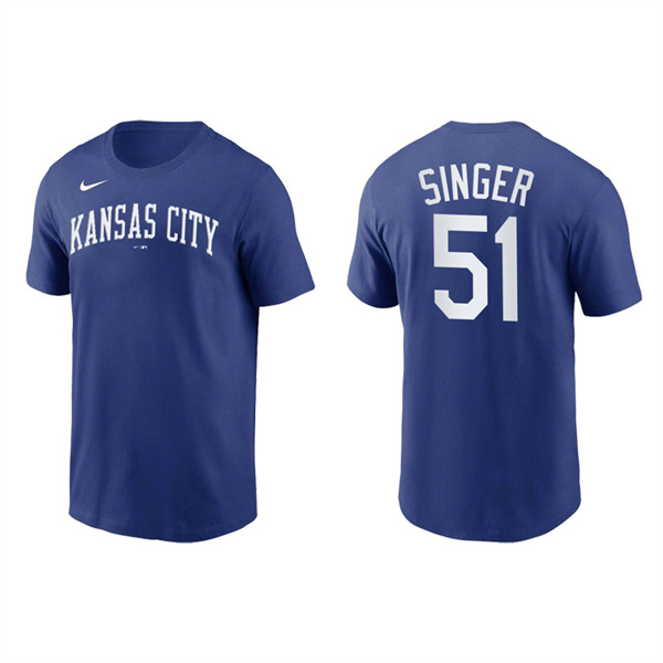 Brady Singer Men's Kansas City Royals Nike Royal Team Wordmark T-Shirt