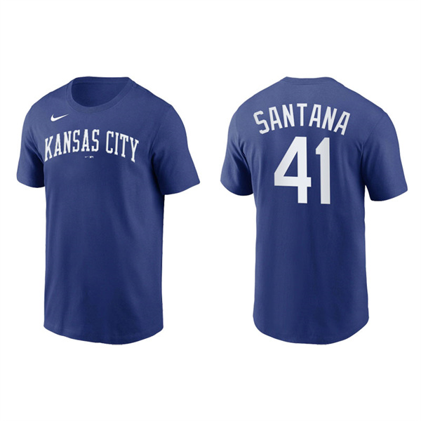 Carlos Santana Men's Kansas City Royals Nike Royal Team Wordmark T-Shirt