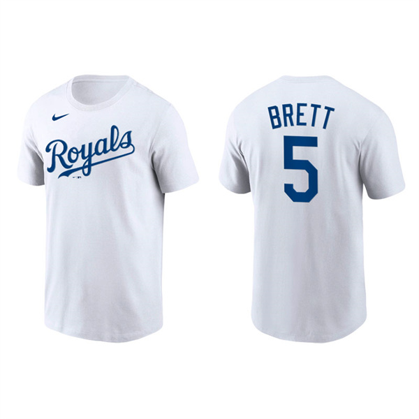 George Brett Men's Kansas City Royals Nike White Team Wordmark T-Shirt