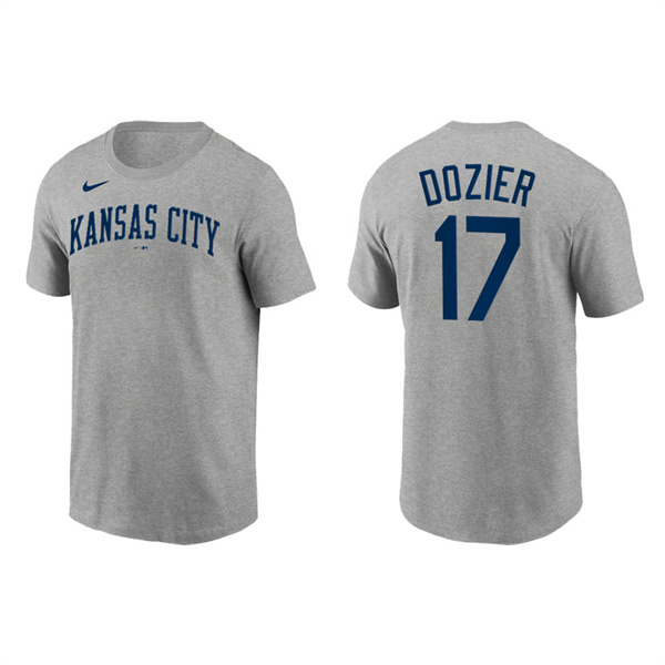 Hunter Dozier Men's Kansas City Royals Nike Gray Team Wordmark T-Shirt