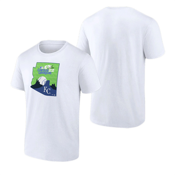 Men's Kansas City Royals Fanatics Branded White 2022 MLB Spring Training Cactus League State Fill T-Shirt