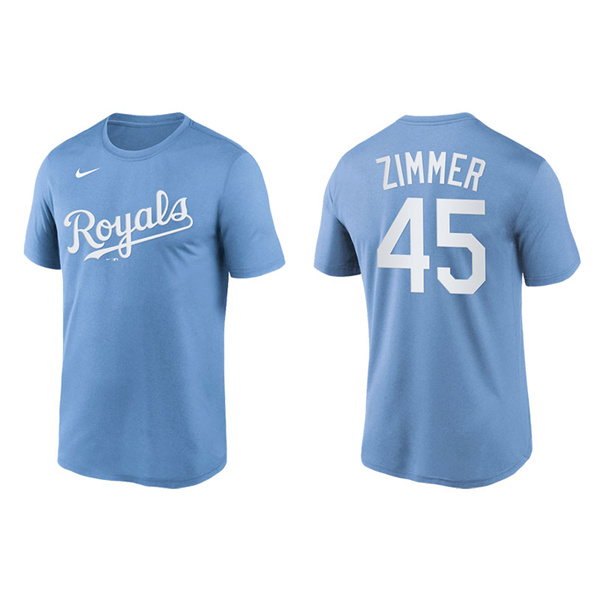 Kyle Zimmer Men's Kansas City Royals Nike Powder Blue Wordmark Legend T-Shirt