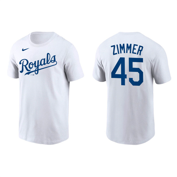 Kyle Zimmer Men's Kansas City Royals Nike White Team Wordmark T-Shirt