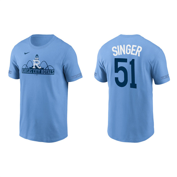 Men's Kansas City Royals Brady Singer Light Blue 2022 City Connect T-Shirt
