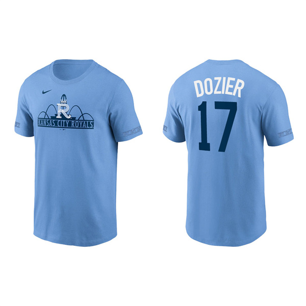 Men's Kansas City Royals Hunter Dozier Light Blue 2022 City Connect T-Shirt