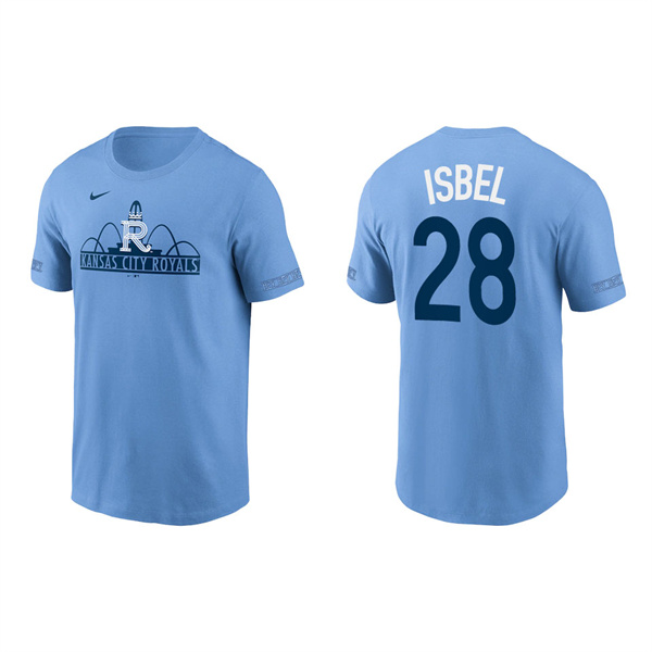Men's Kansas City Royals Kyle Isbel Light Blue 2022 City Connect T-Shirt