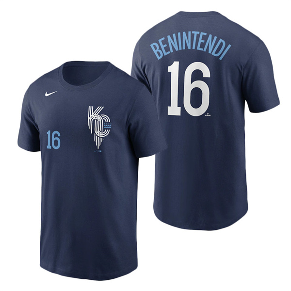 Men's Kansas City Royals Andrew Benintendi Nike Navy 2022 City Connect Name & Number T-Shirt