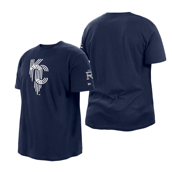 Men's Kansas City Royals New Era Navy 2022 City Connect Big & Tall T-Shirt