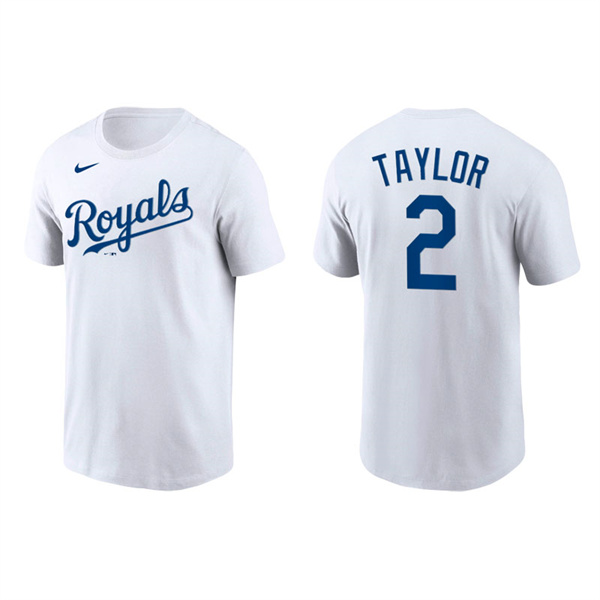 Michael A. Taylor Men's Kansas City Royals Nike White Team Wordmark T-Shirt