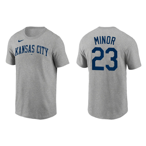 Mike Minor Men's Kansas City Royals Nike Gray Team Wordmark T-Shirt