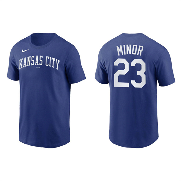 Mike Minor Men's Kansas City Royals Nike Royal Team Wordmark T-Shirt
