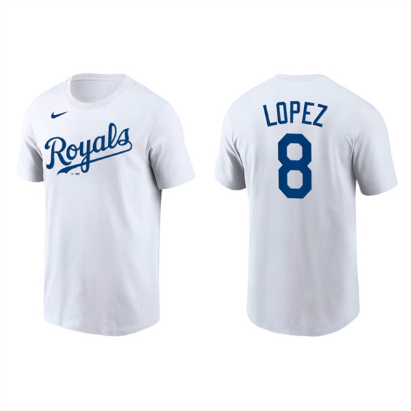 Nicky Lopez Men's Kansas City Royals Nike White Team Wordmark T-Shirt