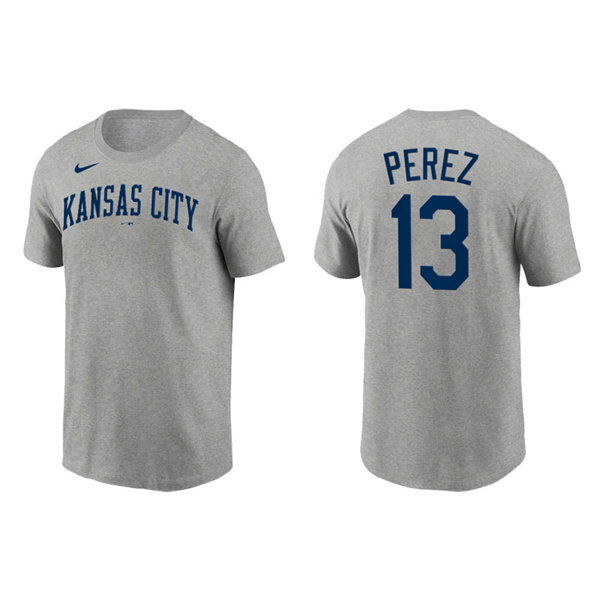 Salvador Perez Men's Kansas City Royals Nike Gray Team Wordmark T-Shirt