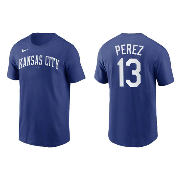Salvador Perez Men's Kansas City Royals Nike Royal Team Wordmark T-Shirt
