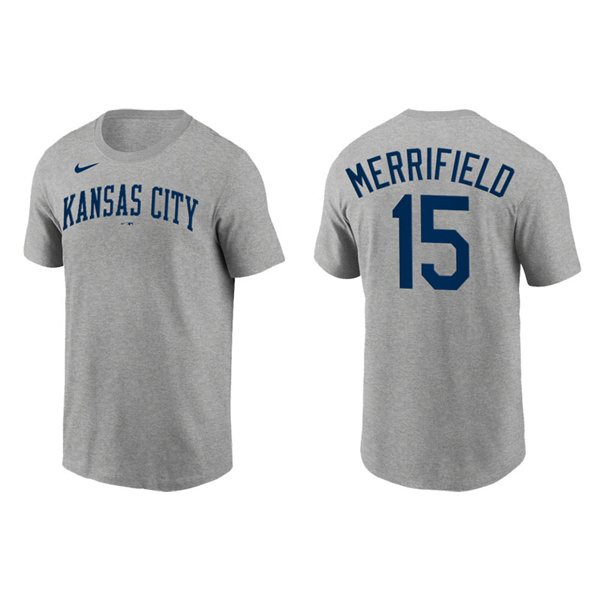 Whit Merrifield Men's Kansas City Royals Nike Gray Team Wordmark T-Shirt