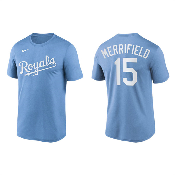 Whit Merrifield Men's Kansas City Royals Nike Powder Blue Wordmark Legend T-Shirt