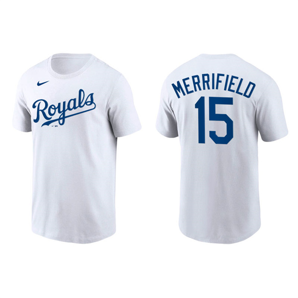 Whit Merrifield Men's Kansas City Royals Nike White Team Wordmark T-Shirt