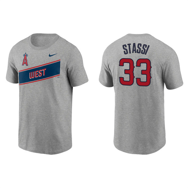 Men's Los Angeles Angels Max Stassi Gray 2021 Little League Classic Wordmark T-Shirt