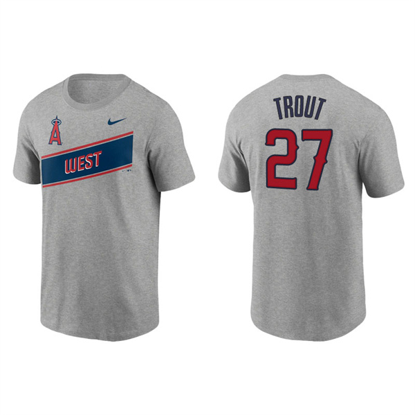 Men's Los Angeles Angels Mike Trout Gray 2021 Little League Classic Wordmark T-Shirt