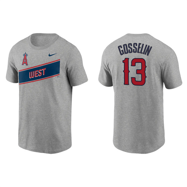 Men's Los Angeles Angels Phil Gosselin Gray 2021 Little League Classic Wordmark T-Shirt