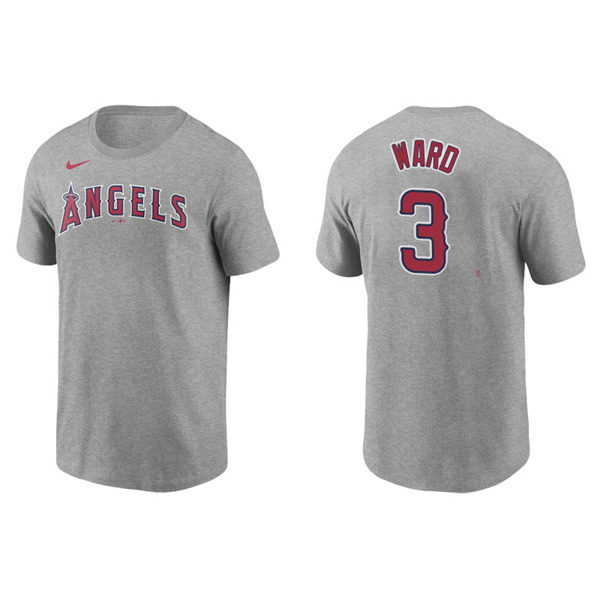 Men's Los Angeles Angels Taylor Ward Gray Name & Number Nike T-Shirt