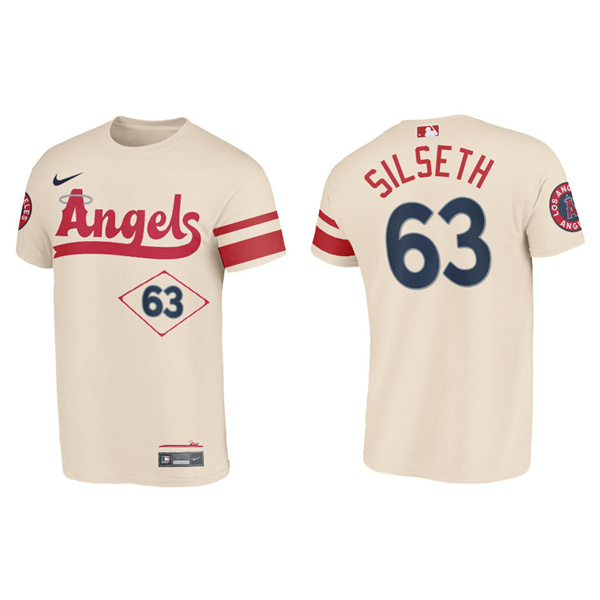 Chase Silseth Angels Cream 2022 City Connect T-Shirt