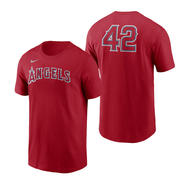 Men's Los Angeles Angels Nike Red Jackie Robinson Day Team 42 T-Shirt