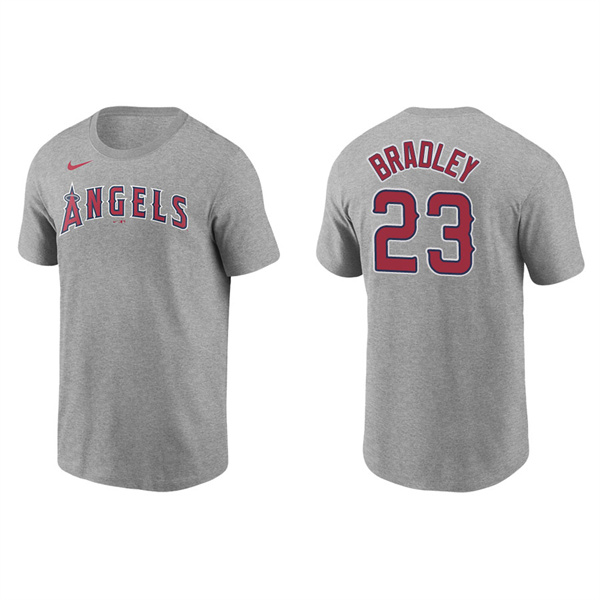 Men's Los Angeles Angels Archie Bradley Gray Name & Number Nike T-Shirt