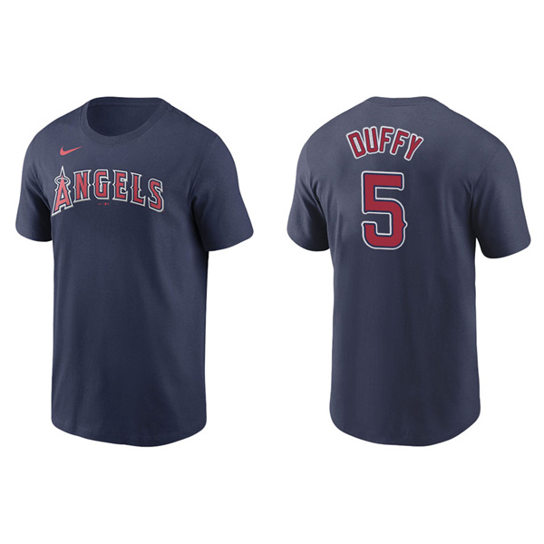 Men's Los Angeles Angels Matt Duffy Navy Name & Number Nike T-Shirt