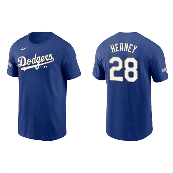 Men's Los Angeles Dodgers Andrew Heaney Royal 2021 City Connect T-Shirt