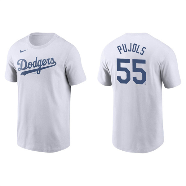 Men's Los Angeles Dodgers Albert Pujols White Name & Number Nike T-Shirt